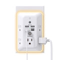 Addtam Surge Protector Outlet Extender, Plug Extension Outlet with Night Light, 5-Outlet Splitter and 4 USB Ports, Multi Plug Wall Outlet for Home Office Dorm Room Essentials
