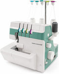 Industrial Electric Serger, 4/3/2 Thread Serger, Electric Overlock Sewing Machine, Metal Frame Overlock Machine with LED Light, 1200 Stitches for Garment Shop & Home Sewing