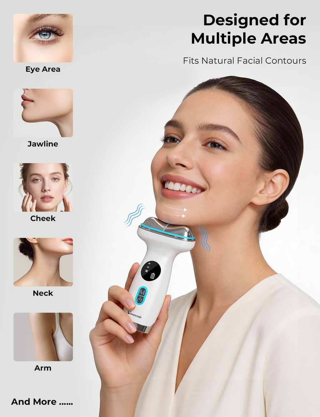 7-in-1 LED Face Sculpting Tool with Hot & Cold Red Light Therapy – Electric Gua Sha, Depuffing & Lifting for Face, Neck & Eyes