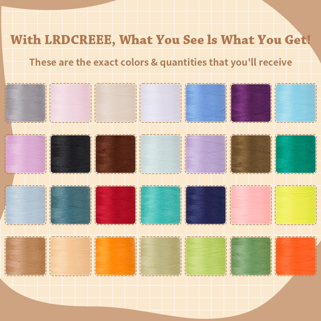 28 Colors Sewing Thread Kit All Purpose Polyester Thread Assorted Colors for Sewing Machine and Hand Stitching Use - 800 Yards per Spool