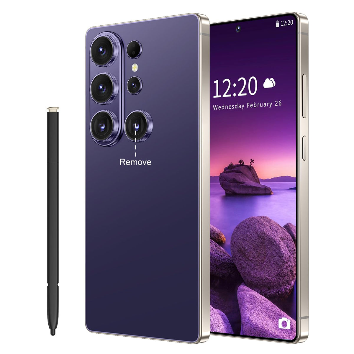 WWT 26 Ultra Unlocked Phone,Android 15 12+512GB Smartphone,Built in Pen The Phone,Cell Phone Battery 7000mAh 6.99" HD Screen,Dual SIM/5G/Face ID/Fingerprint Lock/GPS (Black)