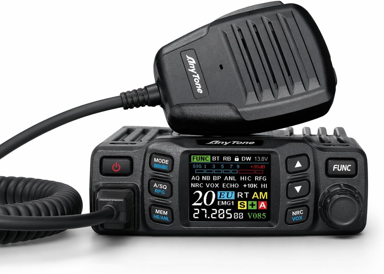 AnyTone AT-5000 CB Radio with SSB, 40 Channels Mobile Transceiver, USB/LSB, NOAA Weather, NRC Noise Reduction, SWR Meter, VOX, 12V/24V for Semi Trucks