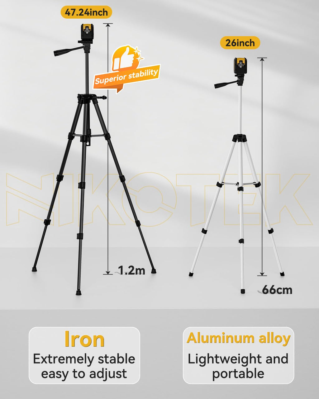 Laser Level with Tripod, Self-Leveling Green Beam Horizontal and Vertical Cross-Line Laser for Home Decoration Carrying Pouch, Battery Included