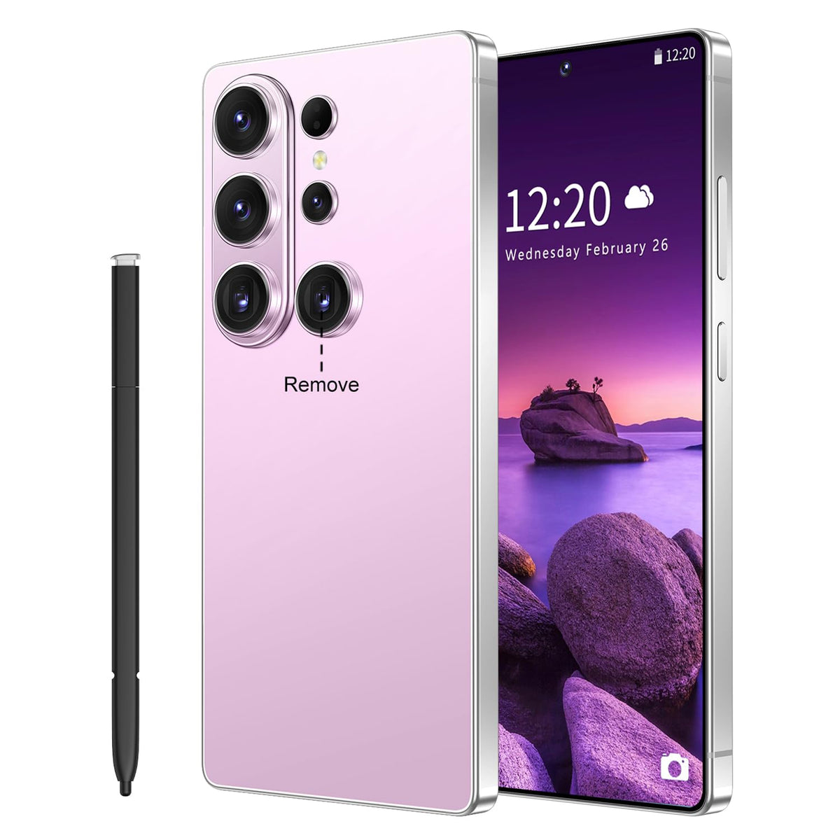 WWT 26 Ultra Unlocked Phone,Android 15 12+512GB Smartphone,Built in Pen The Phone,Cell Phone Battery 7000mAh 6.99" HD Screen,Dual SIM/5G/Face ID/Fingerprint Lock/GPS (Black)