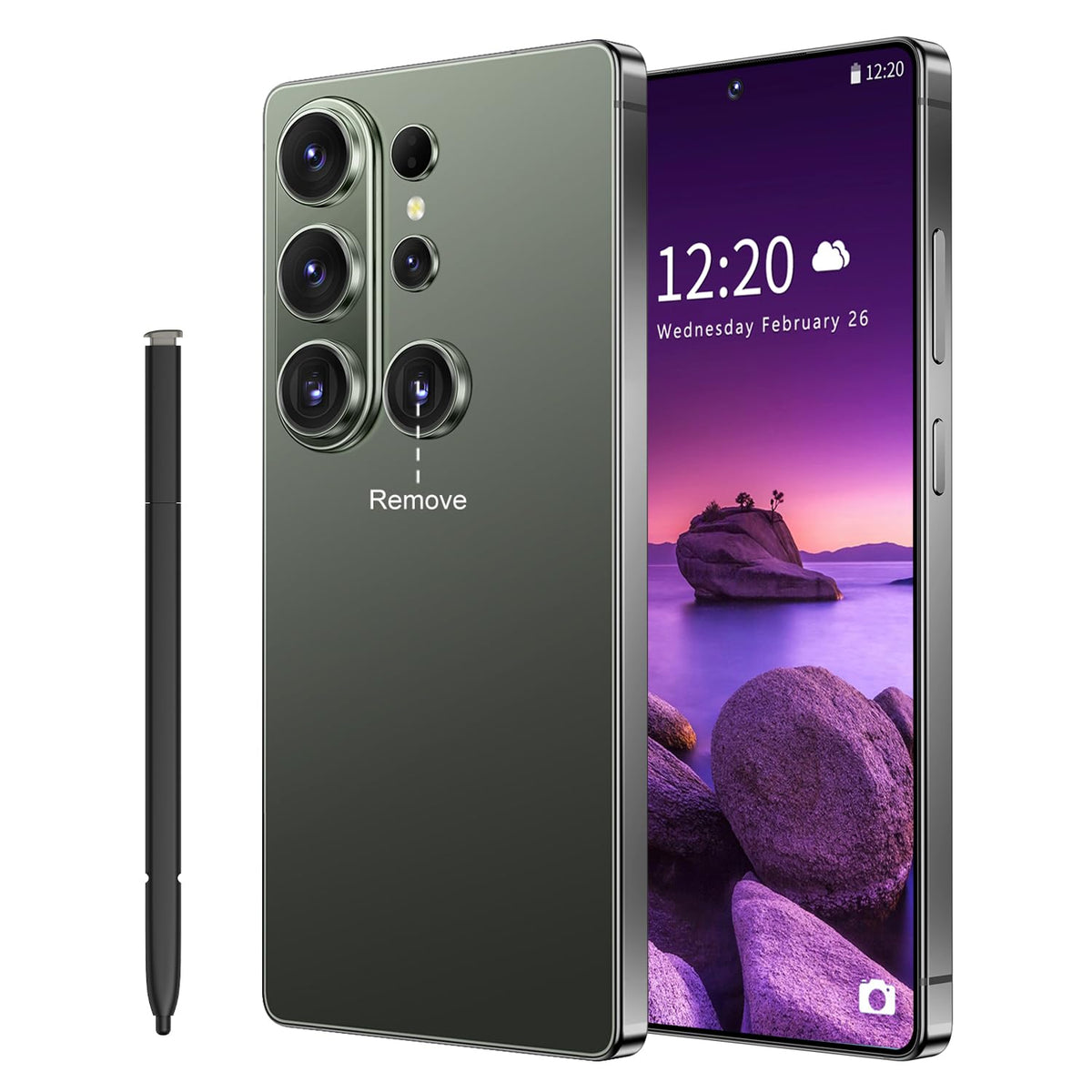 WWT 26 Ultra Unlocked Phone,Android 15 12+512GB Smartphone,Built in Pen The Phone,Cell Phone Battery 7000mAh 6.99" HD Screen,Dual SIM/5G/Face ID/Fingerprint Lock/GPS (Black)
