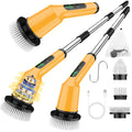 Electric Spin Scrubber for Cleaning Bathroom, Shower Scrubber Cordless Cleaning Brush with IPX7 Waterproof & 2 Speed, 3 Brush Heads, Bathroom Cleaning Supplies for Shower Tub Kitchen Tile Toilet
