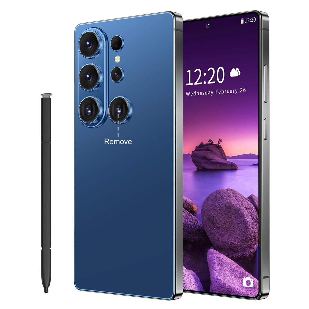WWT 26 Ultra Unlocked Phone,Android 15 12+512GB Smartphone,Built in Pen The Phone,Cell Phone Battery 7000mAh 6.99" HD Screen,Dual SIM/5G/Face ID/Fingerprint Lock/GPS (Black)