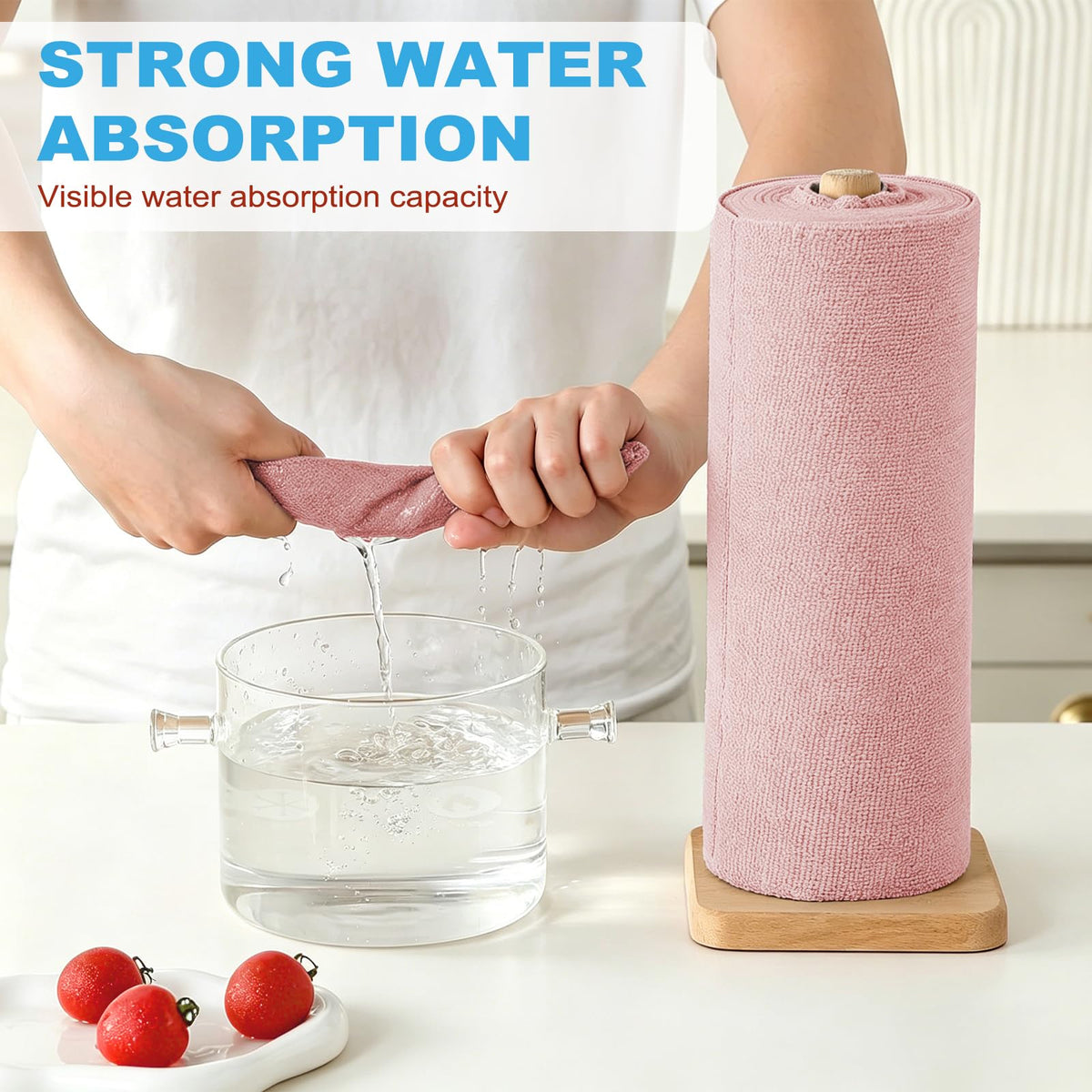 Puomue 55 Pack Microfiber Cleaning Cloth Roll, Tear Away Reusable Paper Towels, 11" x 9", Ultra Absorbent & Lint Free Microfiber Cloth for Cleaning Cars, Kitchen, Window, Home and Shop, Grey