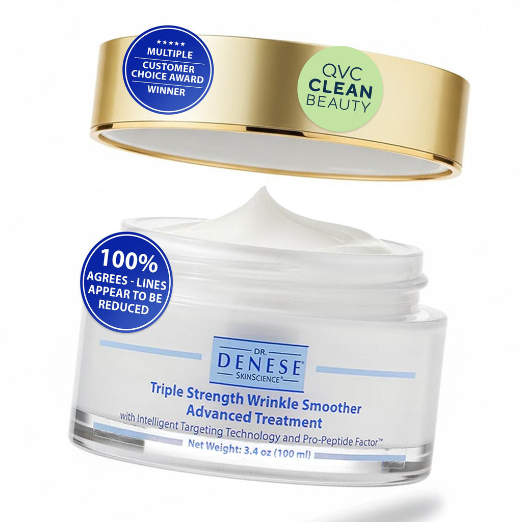 Dr. Denese SkinScience Triple Strength Wrinkle Smoother Advanced Treatment Combines Natural Extracts with Enhanced Peptide Technology To Tighten & Firm Skin - Paraben-Free Cruelty-Free 3.4oz