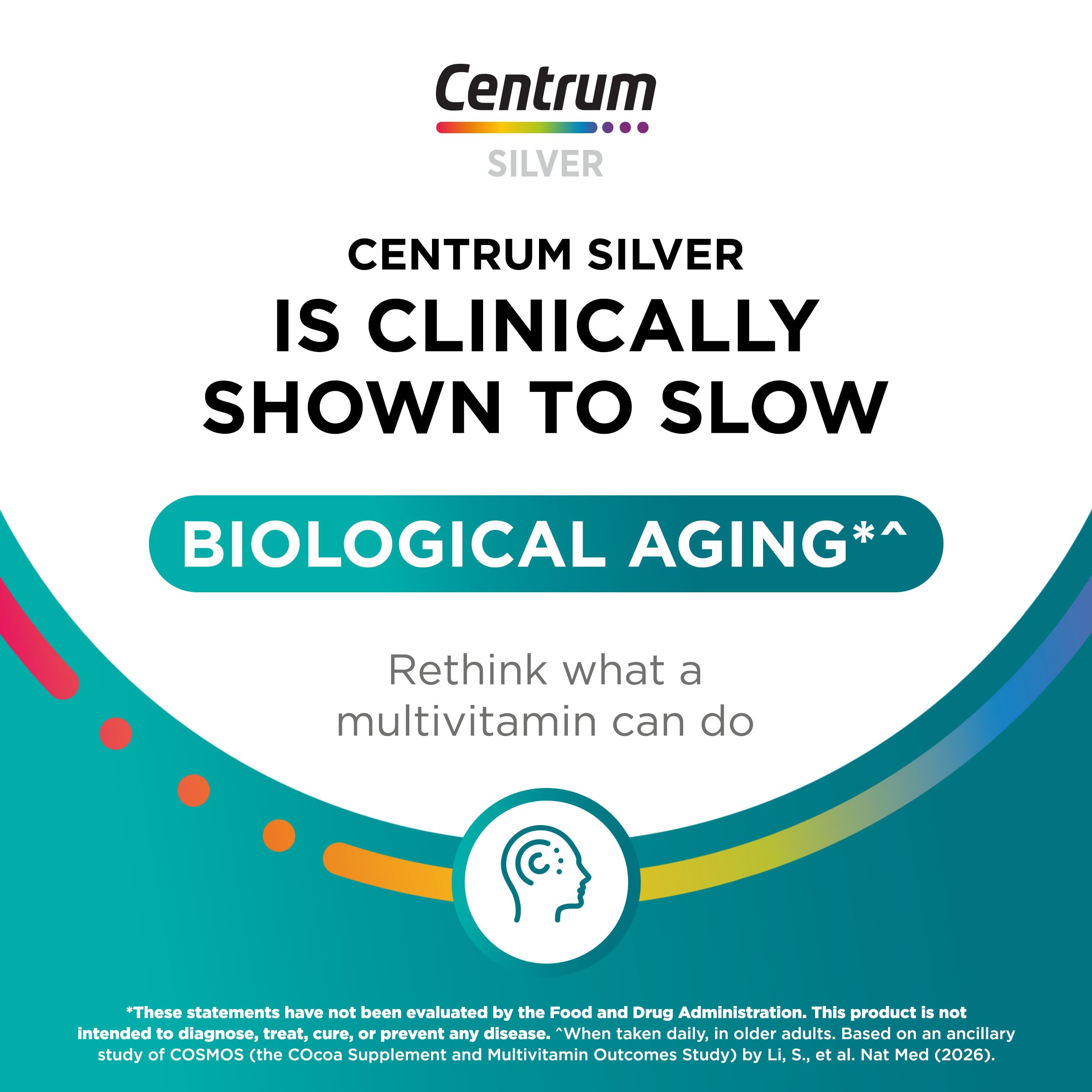 Centrum Silver Men's 50+ Multivitamin with Vitamin D3, B-Vitamins, Zinc for Memory and Cognition - 200 Tablets | Contains Vitamins D3, E, B6, and B12, Gluten Free, Non-GMO Ingredients, GLP-1 Support
