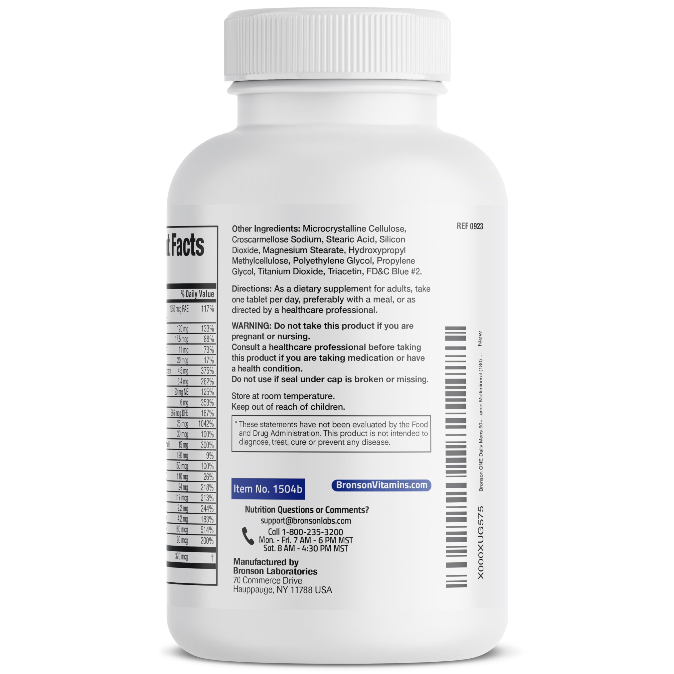Bronson ONE Daily Mens 50+ Complete Multivitamin Multimineral, 90 Tablets | Once-Daily, Targeted Nutrition For Active Men Over 50, Non-GMO, Gluten-Free, Soy-Free