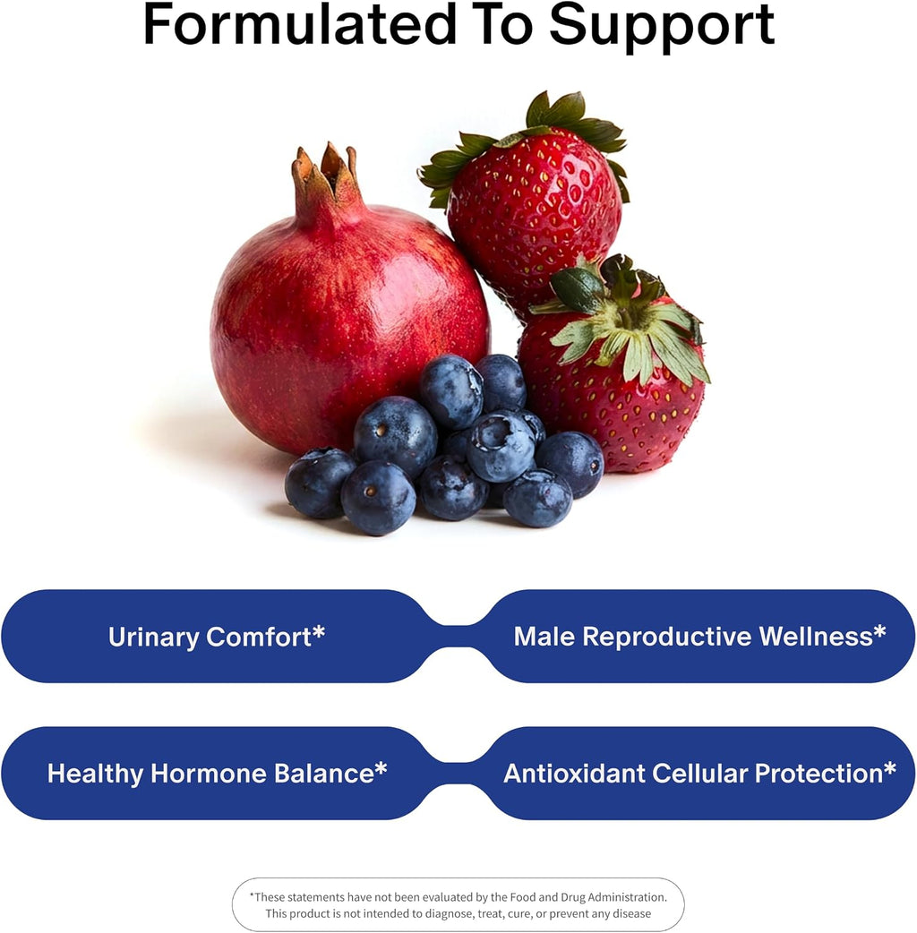 Snap Supplements Prostate Health Supplement for Men, 60 Sugar-Free Chews | Plant Sterols, Nettle Root & Reishi Mushroom - Supports Prostate and Urinary Wellness, Pomegranate-Berry Flavor, Vegan