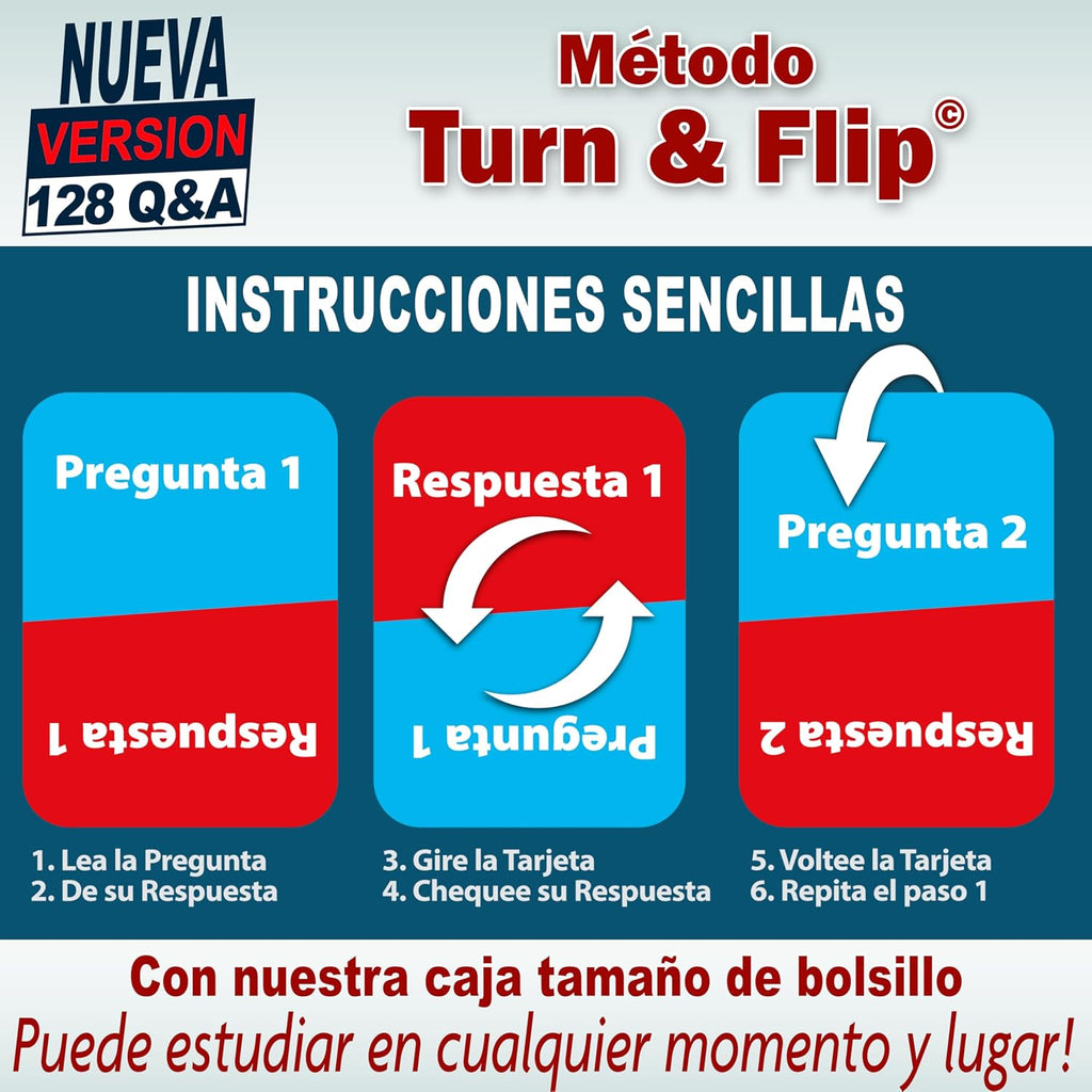 US Citizenship Flash Cards 2026, 128 USCIS Civics Questions and Answers Study Guide, Tarjetas de Ciudadania 2026 Inglés y Español, Preguntas para la Ciudadania 2026