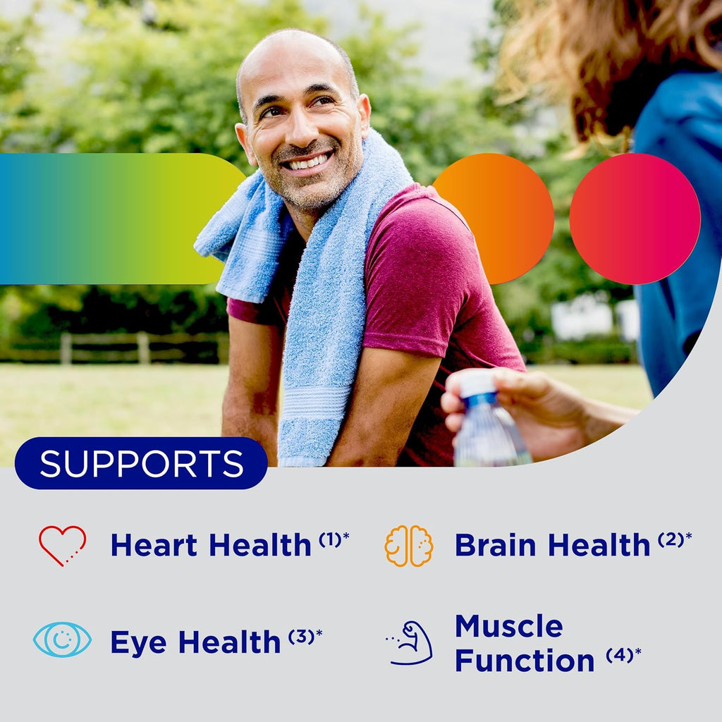 Centrum Silver Men's 50+ Multivitamin with Vitamin D3, B-Vitamins, Zinc for Memory and Cognition - 200 Tablets | Contains Vitamins D3, E, B6, and B12, Gluten Free, Non-GMO Ingredients, GLP-1 Support