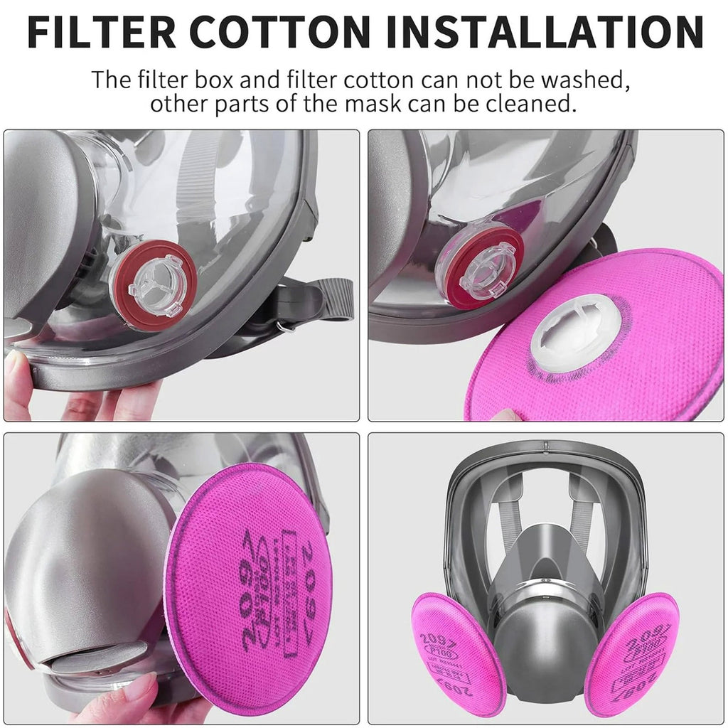 Full Face Gas Mask Painting Spraying Respirator w/Filters for 6800 Facepiece New