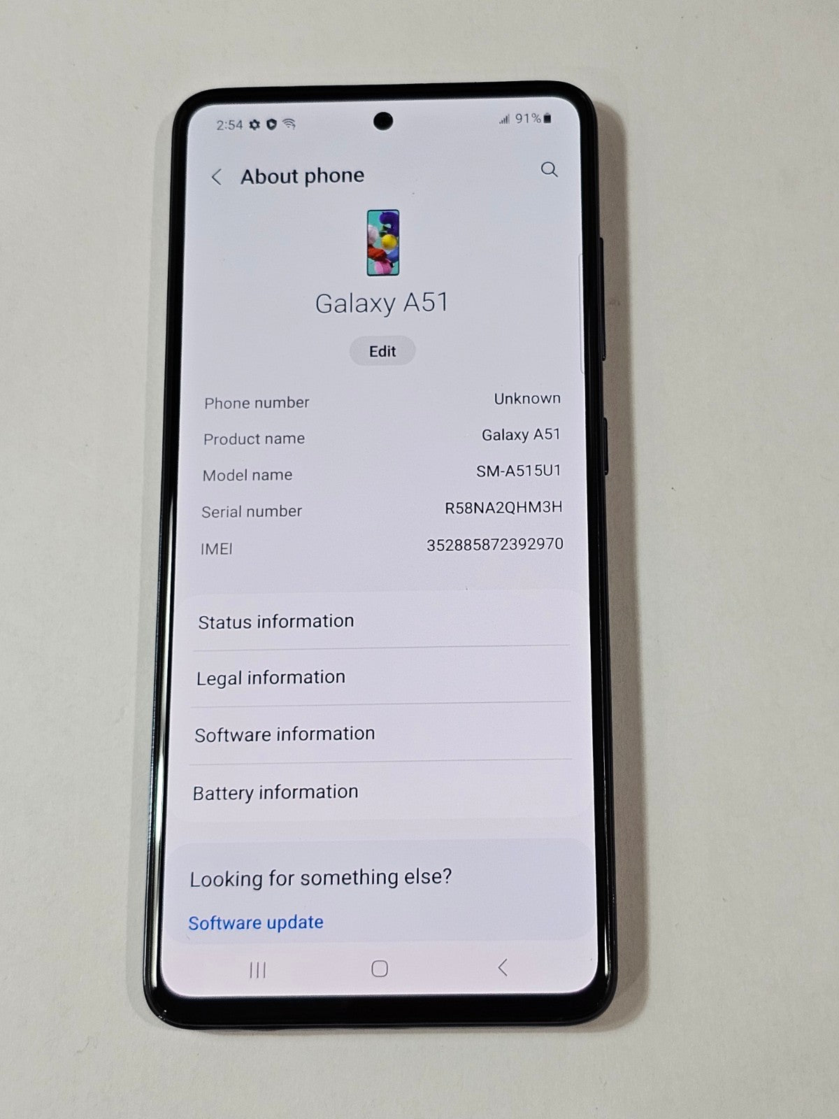 Samsung Galaxy A51 SM-A515U 128GB Black Factory Unlocked Android Smartphone