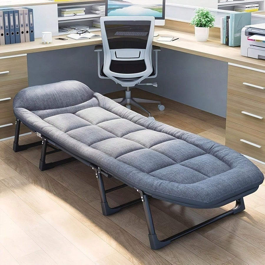 Portable Folding Camping Bed, Adjustable Single Sofa Bed with Cushions/Pillows,