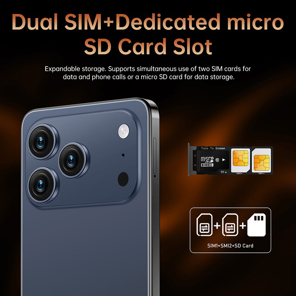 2026 i17 Pro Max 5G Unlocked Cell Phone 128GB Android Smartphone Dual SIM Mobile