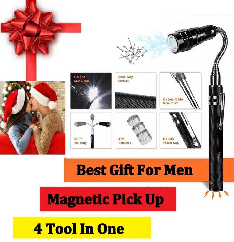 Kit de herramientas de recogida telescópica magnética con luces LED