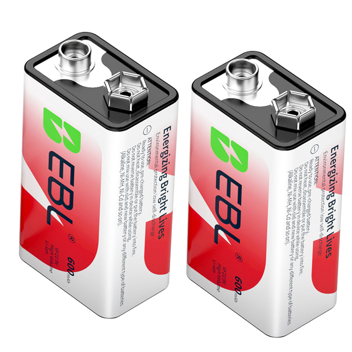 EBL 9V Li-Ion Rechargeable Batteries 9 Volt 6F22 / 2~4 Slot Battery Charger Lot