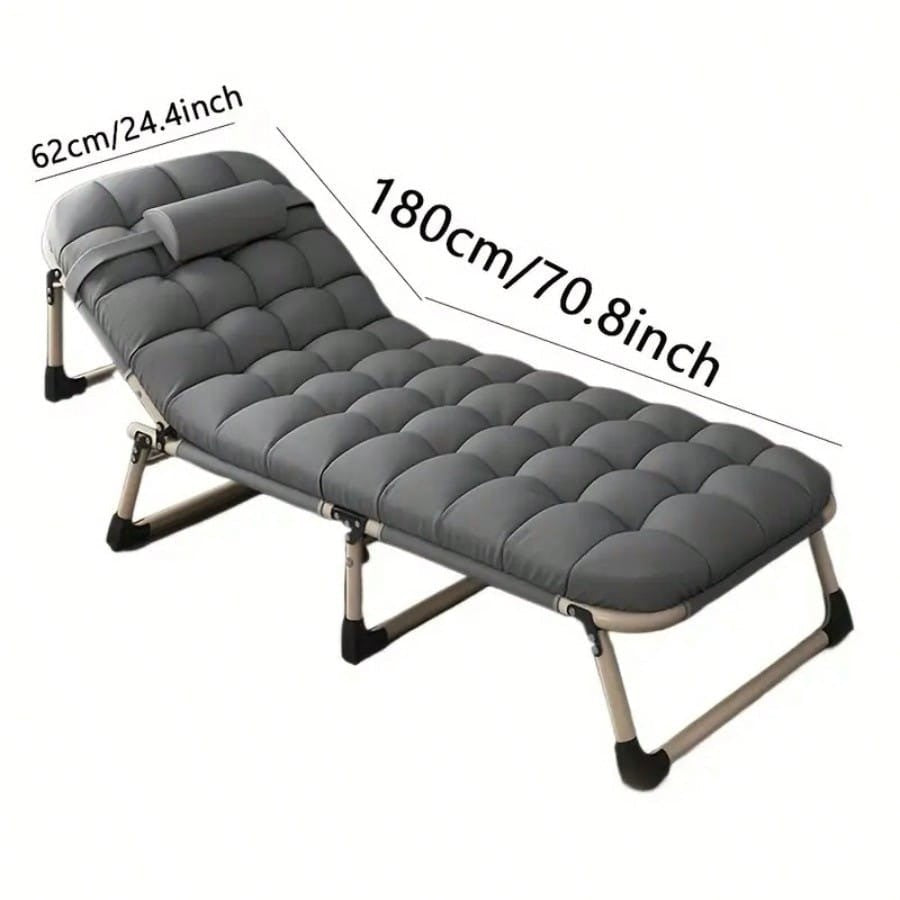 Portable Folding Camping Bed, Adjustable Single Sofa Bed with Cushions/Pillows,