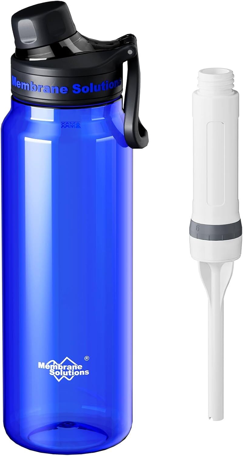1060mL Water Filter Bottle,2*Replaceable Filters,4Stage|F Daily Hydration Travel