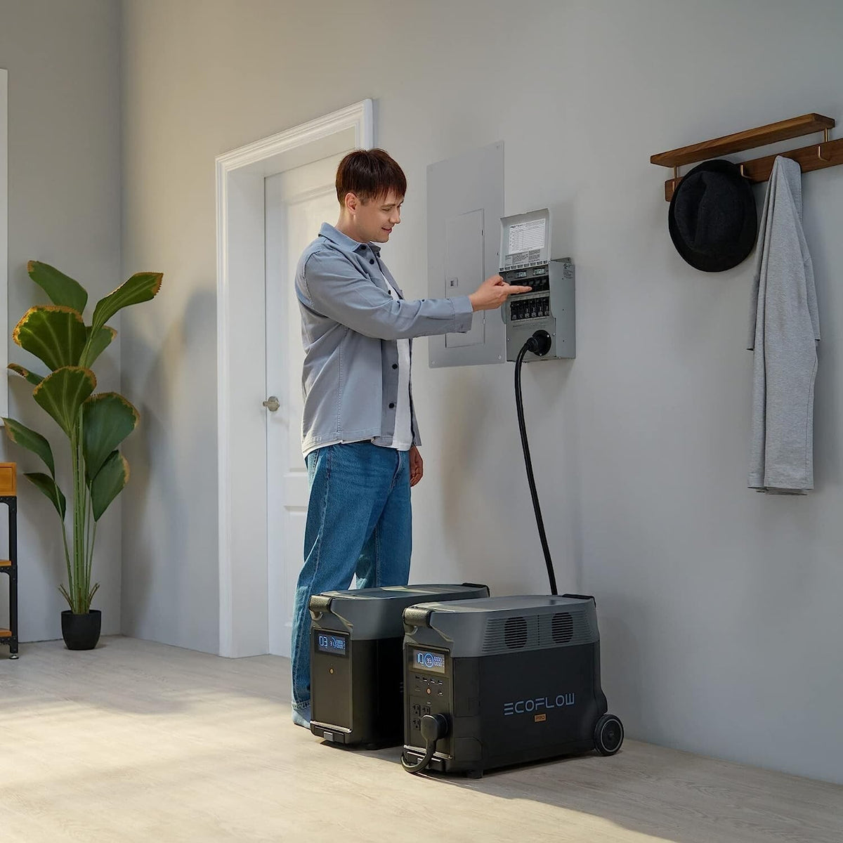 EcoFlow 3600Wh DELTA Pro Power Station with Transfer Switch & Adapter Cord