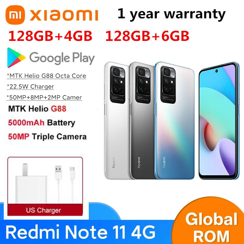 Xiaomi Redmi Note 11 128GB 4/6GB Android Global Unlocked Smartphone