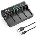 EBL 9V Li-Ion Rechargeable Batteries 9 Volt 6F22 / 2~4 Slot Battery Charger Lot