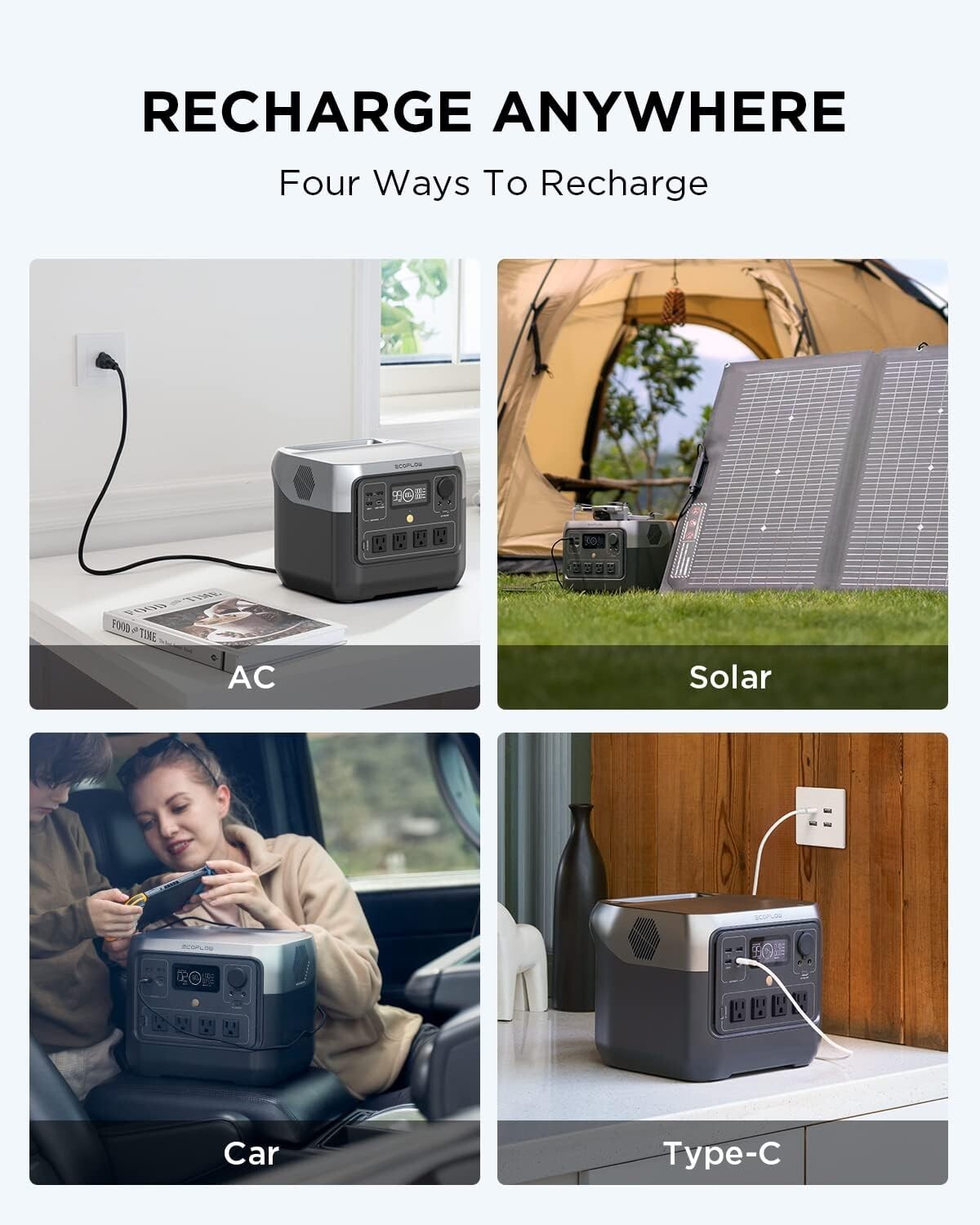 EcoFlow River 2 Pro Portable Power Station 768Wh 800W Solar Generator Used