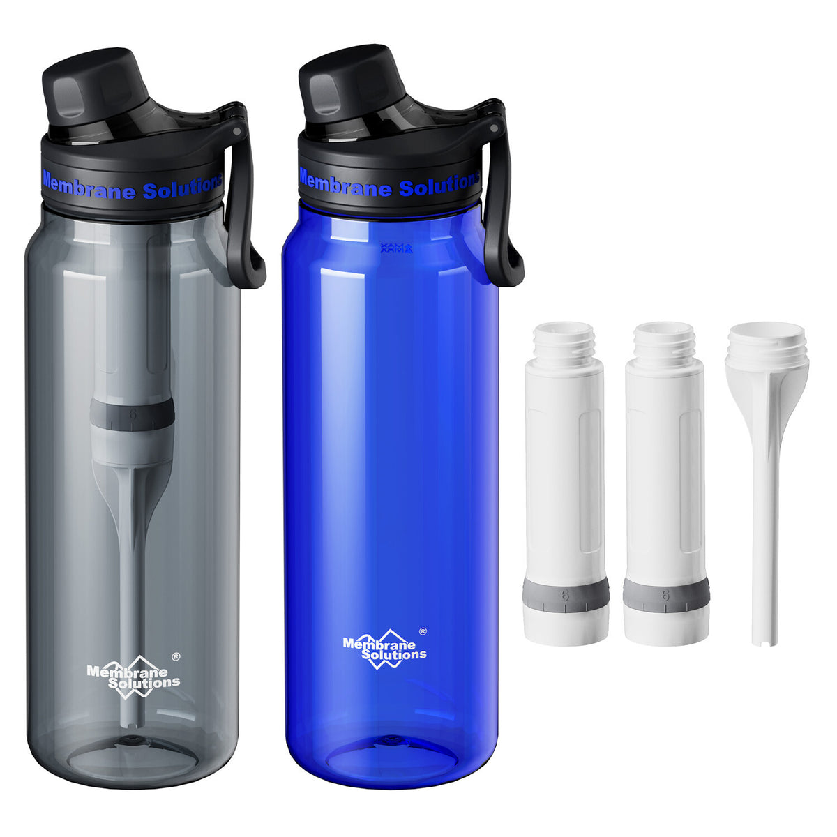 1060mL Water Filter Bottle,2*Replaceable Filters,4Stage|F Daily Hydration Travel