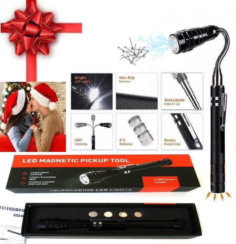 Kit de herramientas de recogida telescópica magnética con luces LED