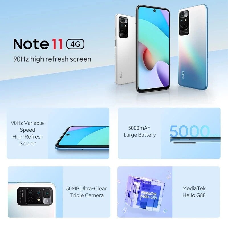 Xiaomi Redmi Note 11 128GB 4/6GB Android Global Unlocked Smartphone