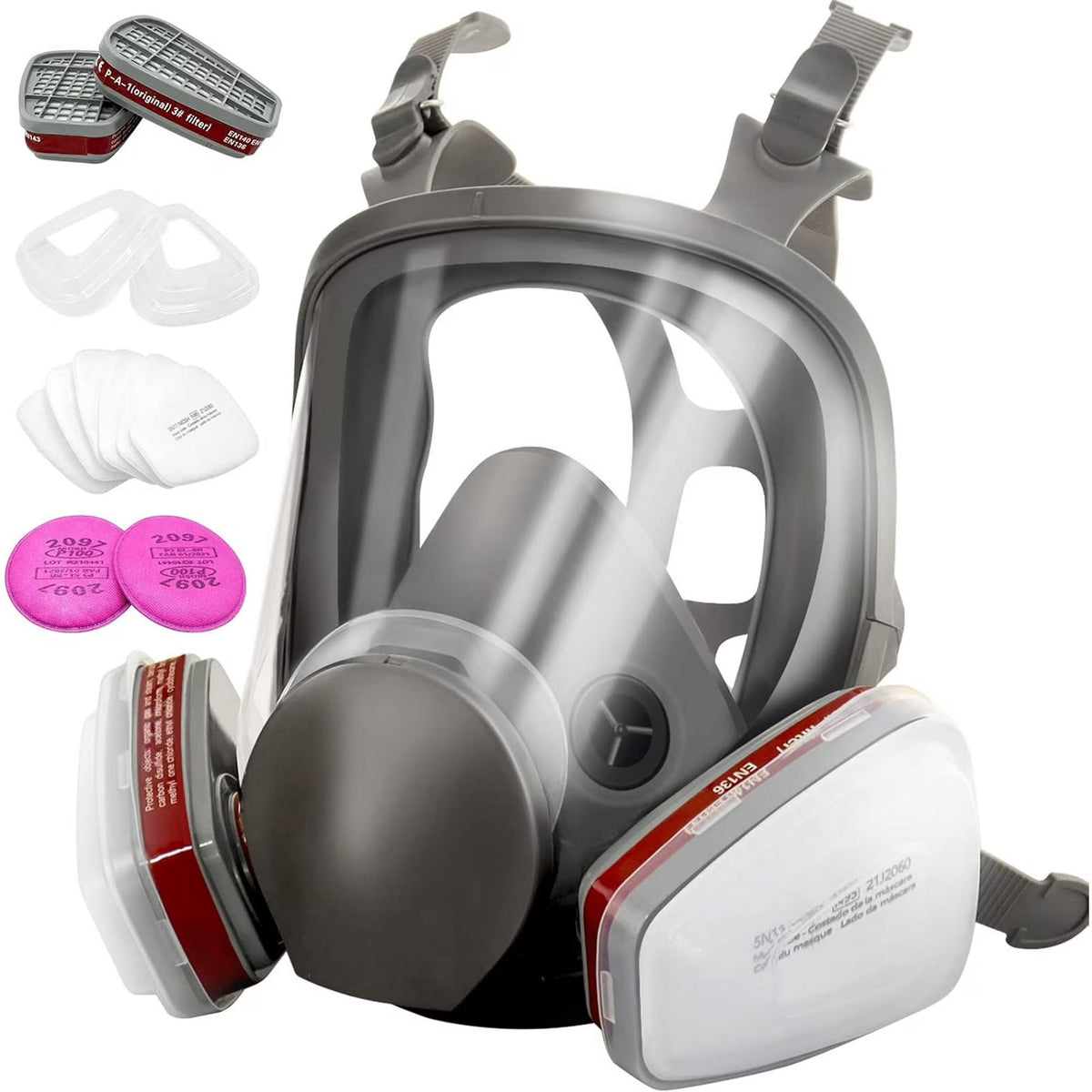Full Face Gas Mask Painting Spraying Respirator w/Filters for 6800 Facepiece New